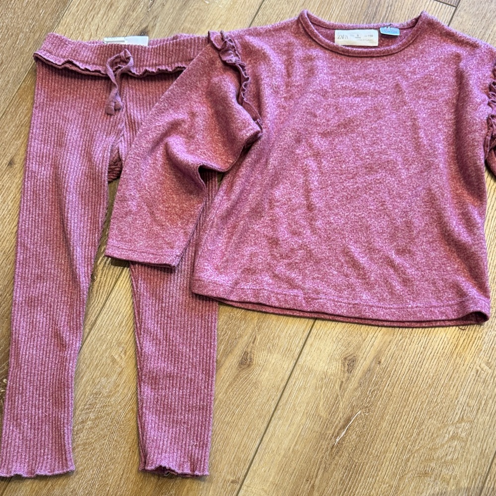 Zara Kids Matching Set in Dusty Pink